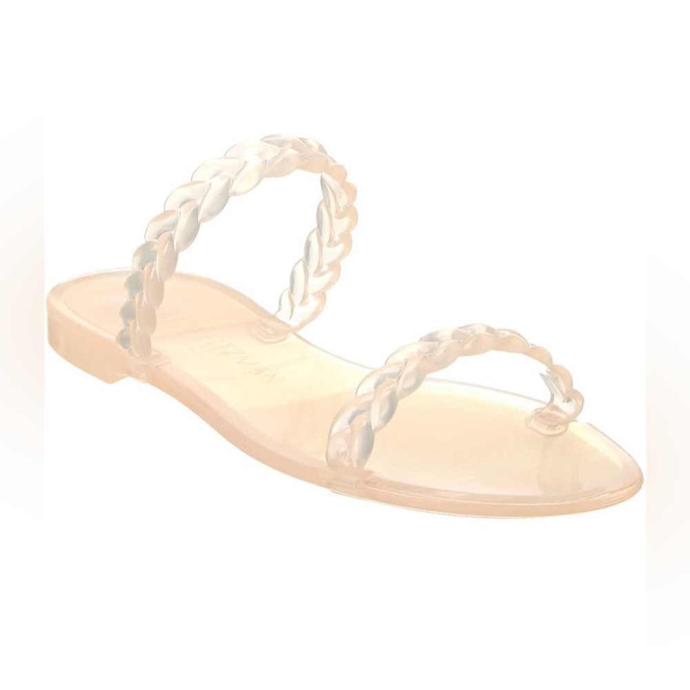 Stuart Weitzman Clear Braided Jelly Slide Sandals
